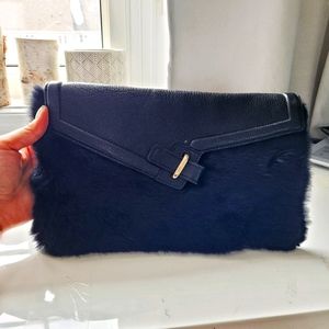 ELA Leather/Fur Clutch